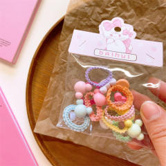 8pcs cute spring color rubber band hair ties set for kids