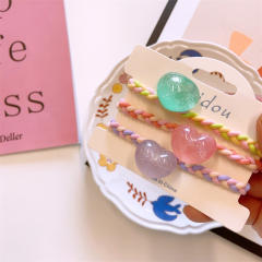 3PCS candy color heart star hair ties set for kids