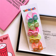 5 pair cute cartoon colorlful hair ties for kids