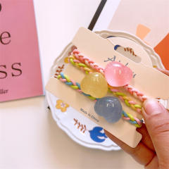 3PCS candy color heart star hair ties set for kids