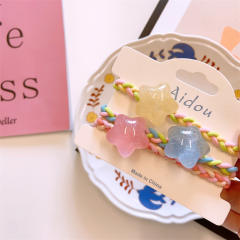 3PCS candy color heart star hair ties set for kids
