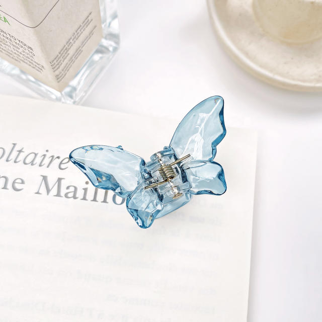 5.5CM/2.5CM summer hot sale colorful clear butterfly women hair claw clips