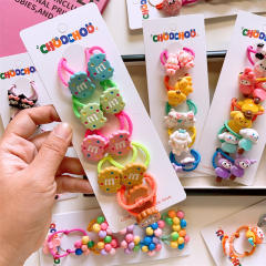 5 pair cute cartoon colorlful hair ties for kids