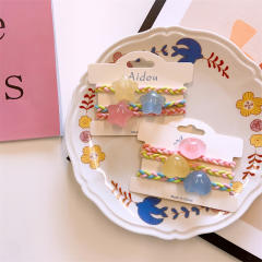 3PCS candy color heart star hair ties set for kids