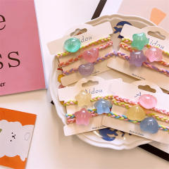 3PCS candy color heart star hair ties set for kids