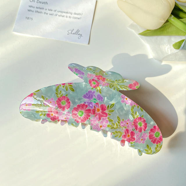 11CM large size spring summer colorful butterfly hair claw clips