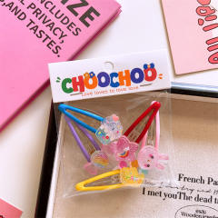 5pcs mini cartoon animal cute snap hair clips set for kids