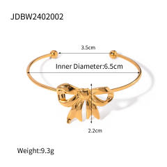 Cute bow 18KG stainless steel cuff bangles