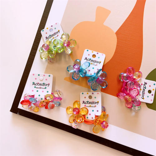 Korean fashion clear flower hair ties for children