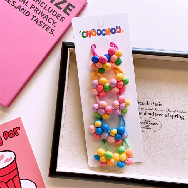 5 pair cute cartoon colorlful hair ties for kids