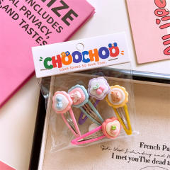 5pcs mini cartoon animal cute snap hair clips set for kids