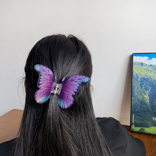 10.6CM large size Simulated butterfly hair claw clips for women