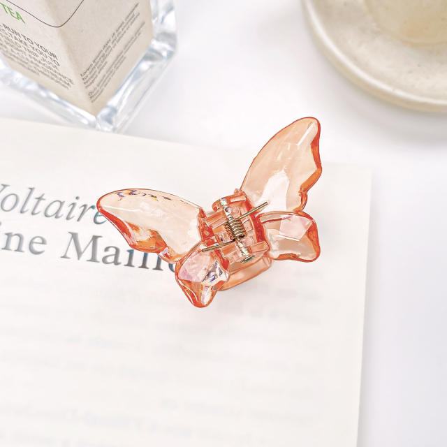 5.5CM/2.5CM summer hot sale colorful clear butterfly women hair claw clips