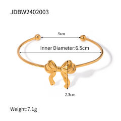 Cute bow 18KG stainless steel cuff bangles
