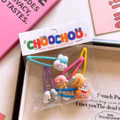 5pcs mini cartoon animal cute snap hair clips set for kids