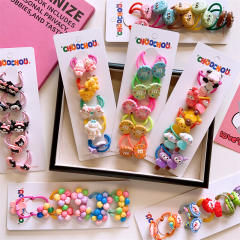 5 pair cute cartoon colorlful hair ties for kids