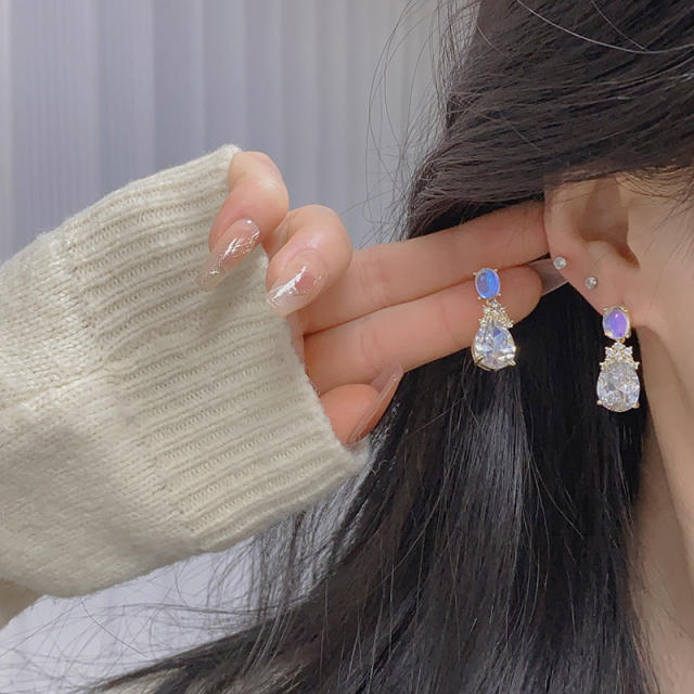 Easy match diamond drop earrings clip on earrings