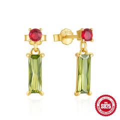 925 sterlings ilver romantic colorful cubic zircon earrings