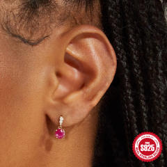 925 sterlings ilver romantic colorful cubic zircon earrings