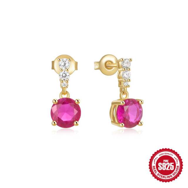 925 sterlings ilver romantic colorful cubic zircon earrings