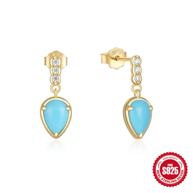 925 sterling silver turquoise bead statement earrings collection
