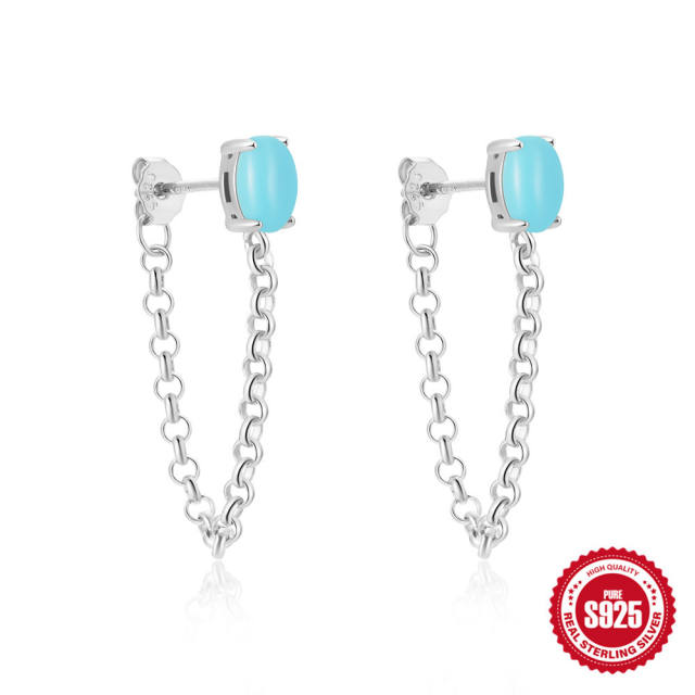 925 sterling silver turquoise bead statement earrings collection