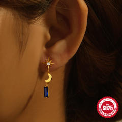 925 sterlings ilver romantic colorful cubic zircon earrings