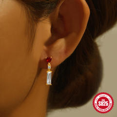 925 sterlings ilver romantic colorful cubic zircon earrings