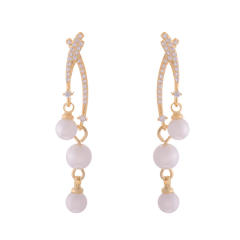Chic pearl diamond unique earrings