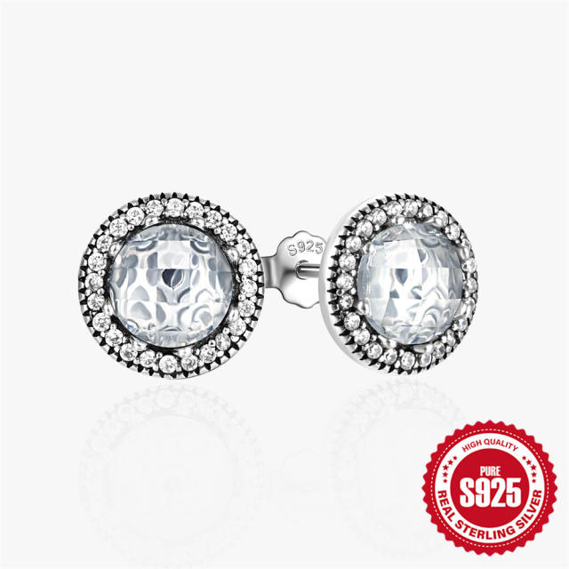 925 sterling silver vintage heart shape women studs earrings collection