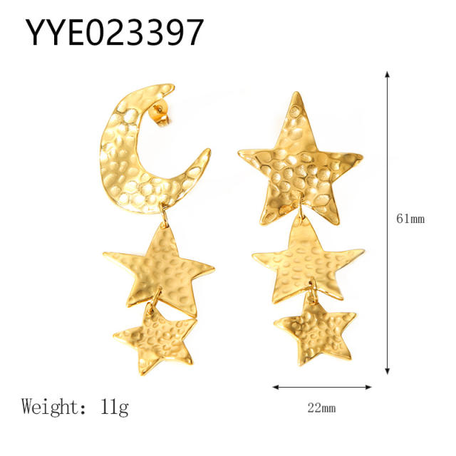 18KG Unique star moon series stainless steel necklace collection