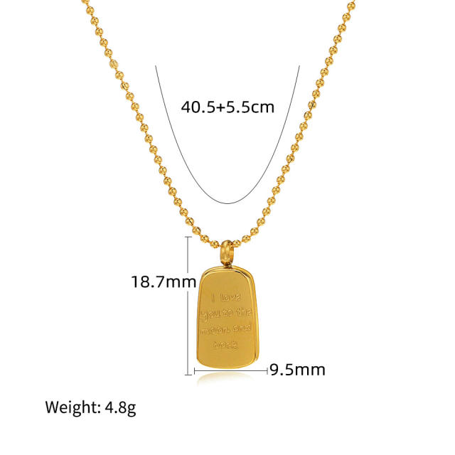 Chic easy match letter block pendant dainty stainless steel necklace collection