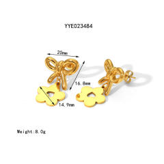 18KG sweet bow pearl flower stainless steel necklace collection