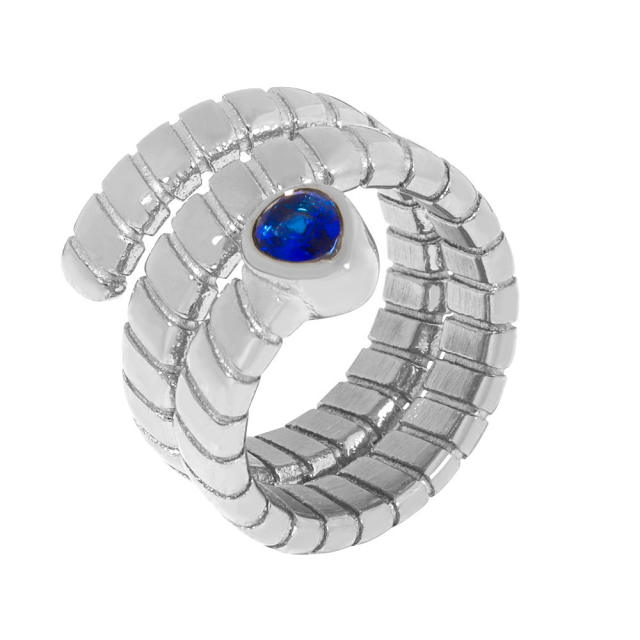 Unique snake shape three layer stainless steel finger rings