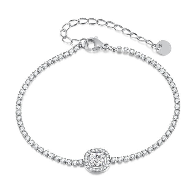 Luxury delicate diamond stainless steel bracelet