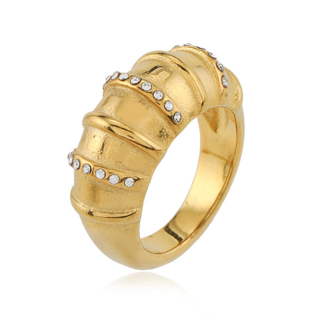 Easy match diamond stainless steel rings collection