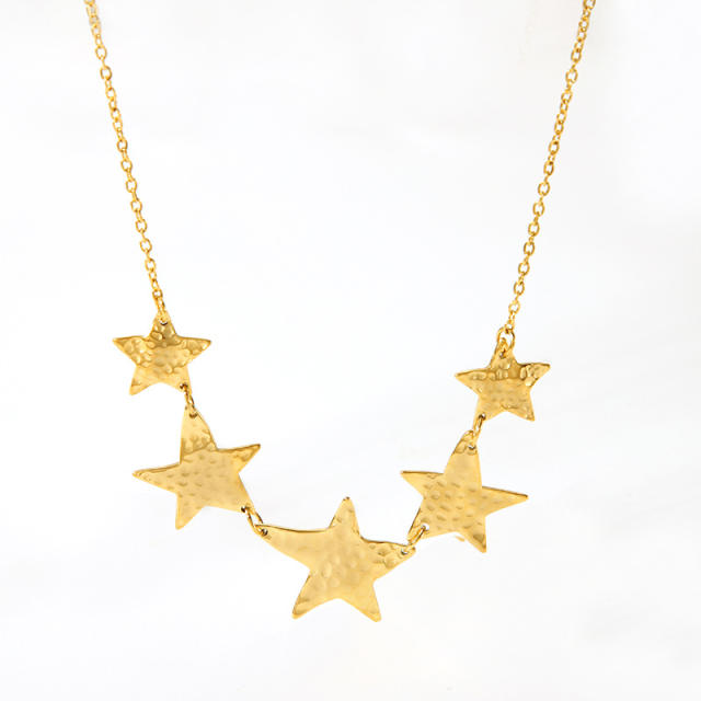 18KG Unique star moon series stainless steel necklace collection