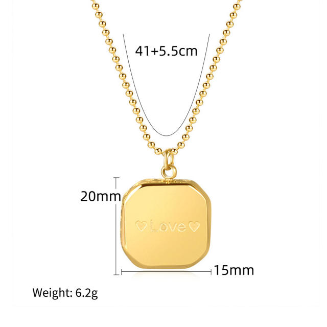 Chic easy match letter block pendant dainty stainless steel necklace collection