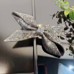 Super shiny full diamond bow french barrette hair clips