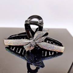 Elegant full diamond bow large size hair claw clips