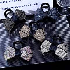 Delicate large size diamond bow hair claw clips
