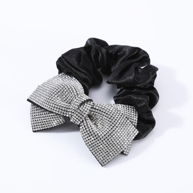 Sping summer super shiny diamond bow women scrunchies