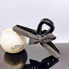 Elegant full diamond bow large size hair claw clips