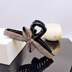 Elegant full diamond bow large size hair claw clips