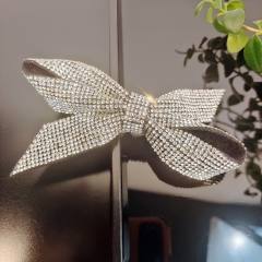 Super shiny full diamond bow french barrette hair clips