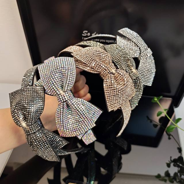 Delicate diamond bow prom party headband