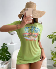 3pcs graphic oversize t shirt bikini swimsuit set