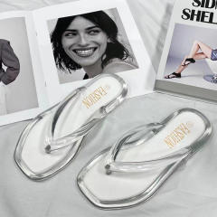 Summer fashion jelly color clear flip flops sandals