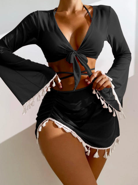 Sexy 4pcs bikini and cover set swimsuit set