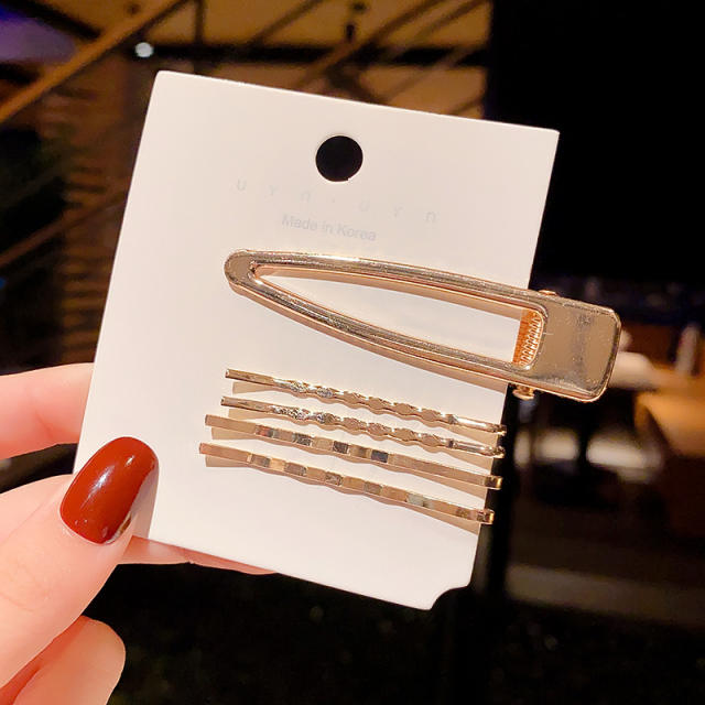 Hot sale gold color metal bobby pins set hair clips set